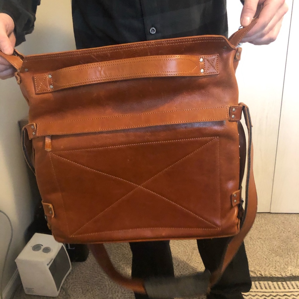 Hard Graft genuine leather messenger bag